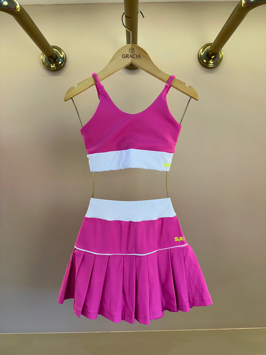 Conjunto Infantil Top Sara Six e Saia Fernanda Dry Badminton - Siri Sport