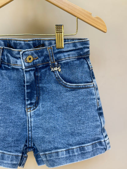Shorts Jeans Infantil Pingente - Animê