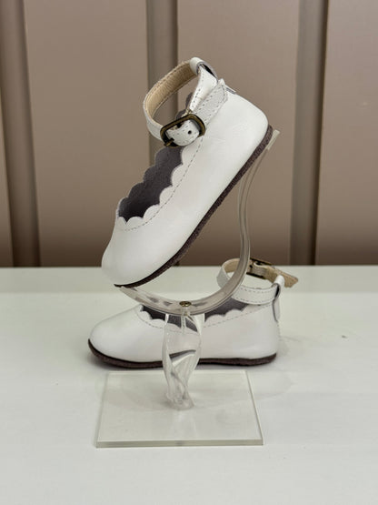 Sapato Bebê Couro Boneca Branco - Petit Cheval