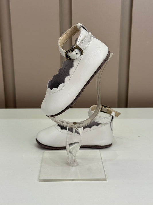 Sapato Bebê Couro Boneca Branco - Petit Cheval