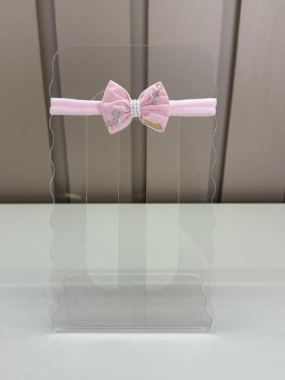 Faixa Bebê Pérolas Bordadas Rosa - Roana