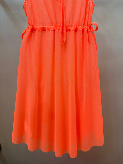 Vestido Infantil Tule Larissa Laranja Fluor - Siri Kids