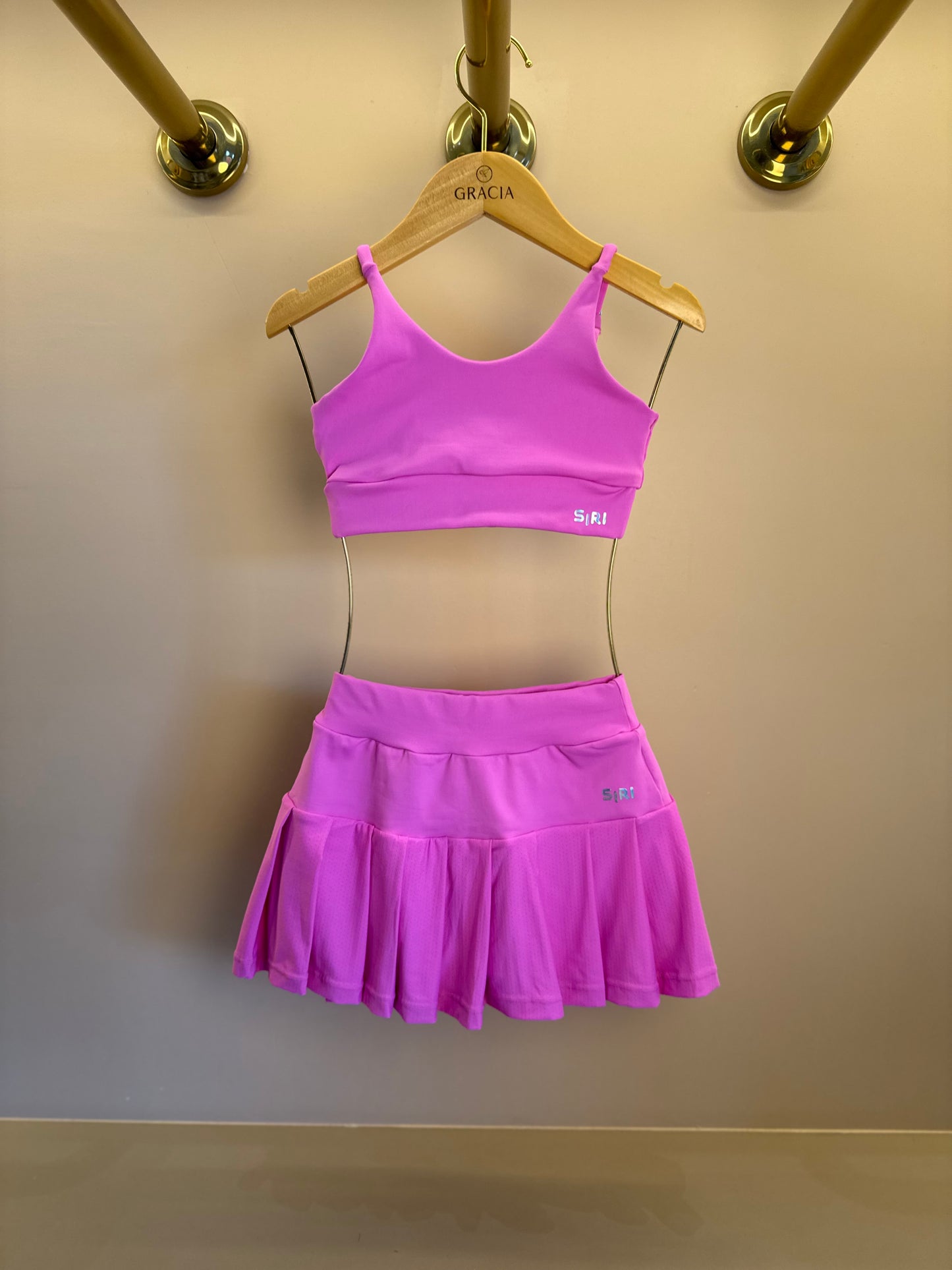 Conjunto Infantil Top Sara e Saia Lorena Patinação Rosa - Siri Sport