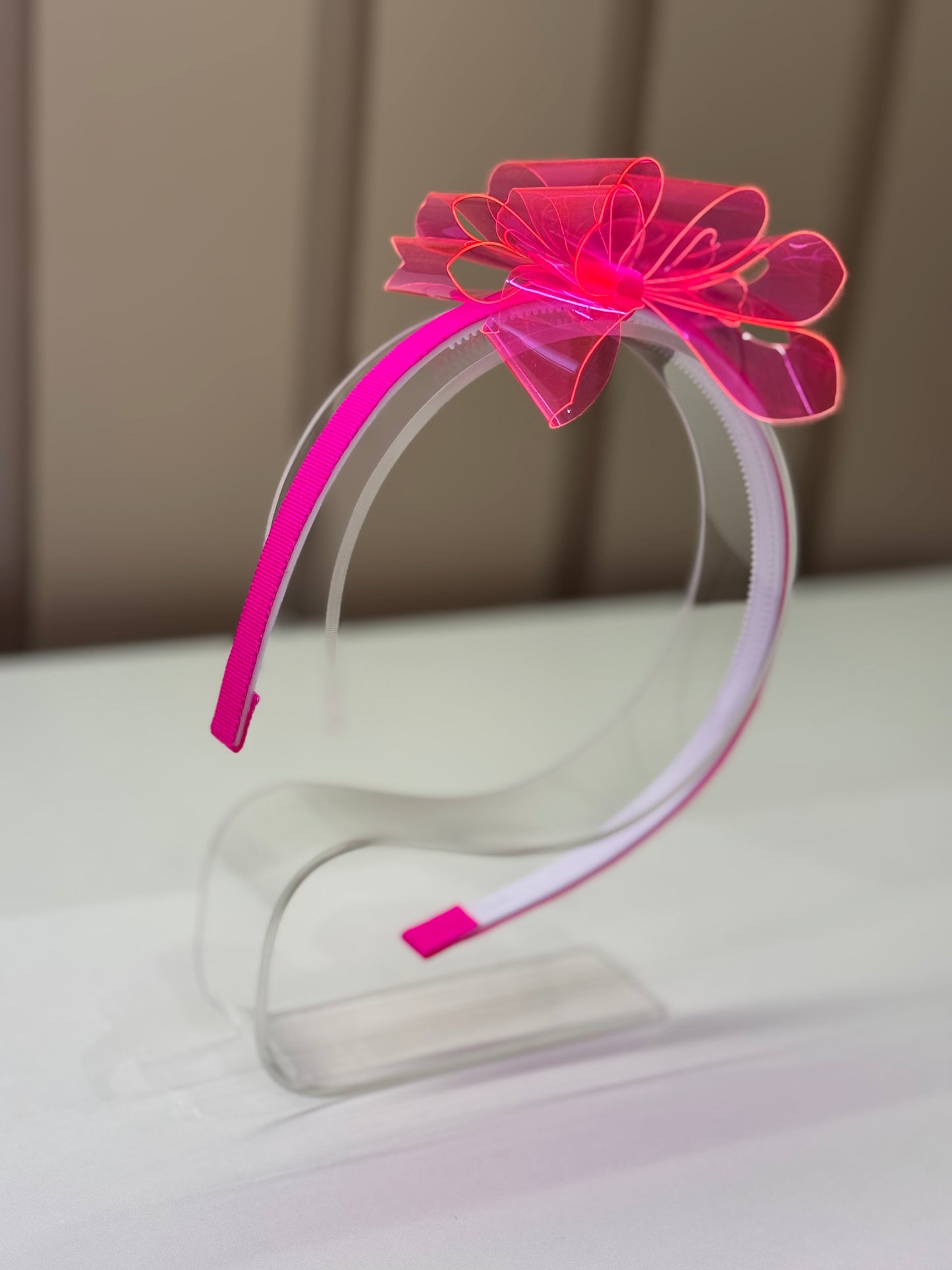 Arquinho Infantil Borboleta Rosa Neon - Siri Kids