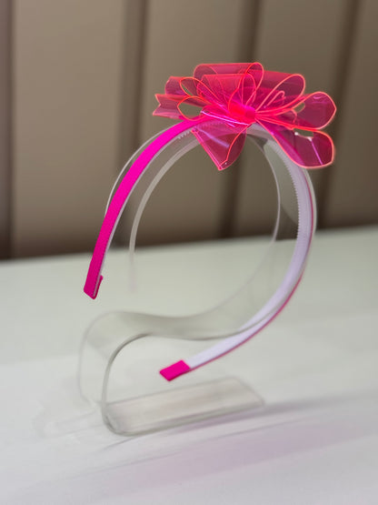 Arquinho Infantil Borboleta Rosa Neon - Siri Kids