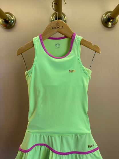 Conjunto Infantil Trio Top Sara, Blusa Julia e Saia Flávia Chloe Patinação Verde - Siri Sport