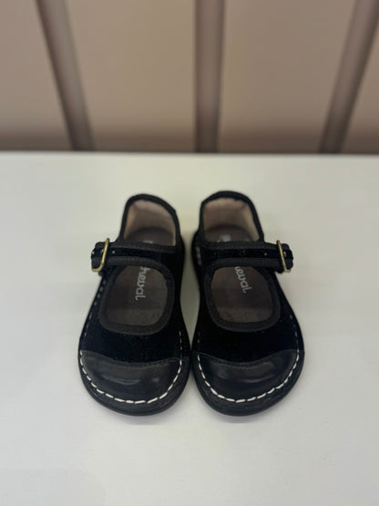 Sapato Espadrille Couro Veludo Petit Cheval