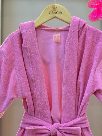 Roupão Infantil Amarração Rosa Claro - Siri Kids