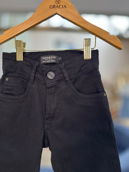 Calça skinny de sarja preta King & Joe Play