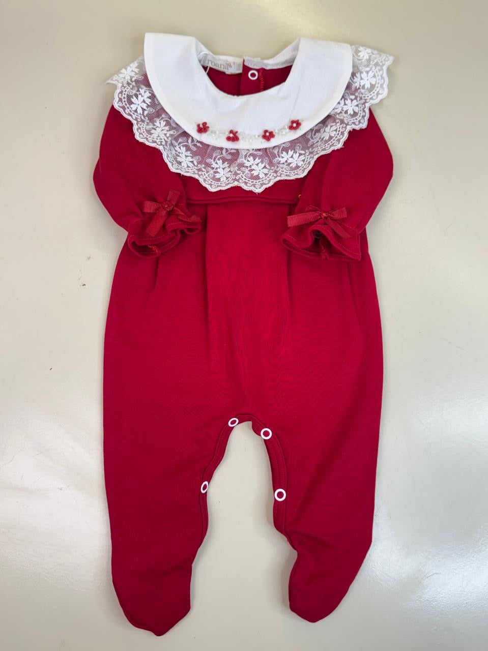 Saída de Maternidade Bebê em Renda Vermelho - Roana