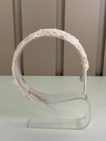 Tiara Infantil Bordado Paetês Rosa - Petit Cherie