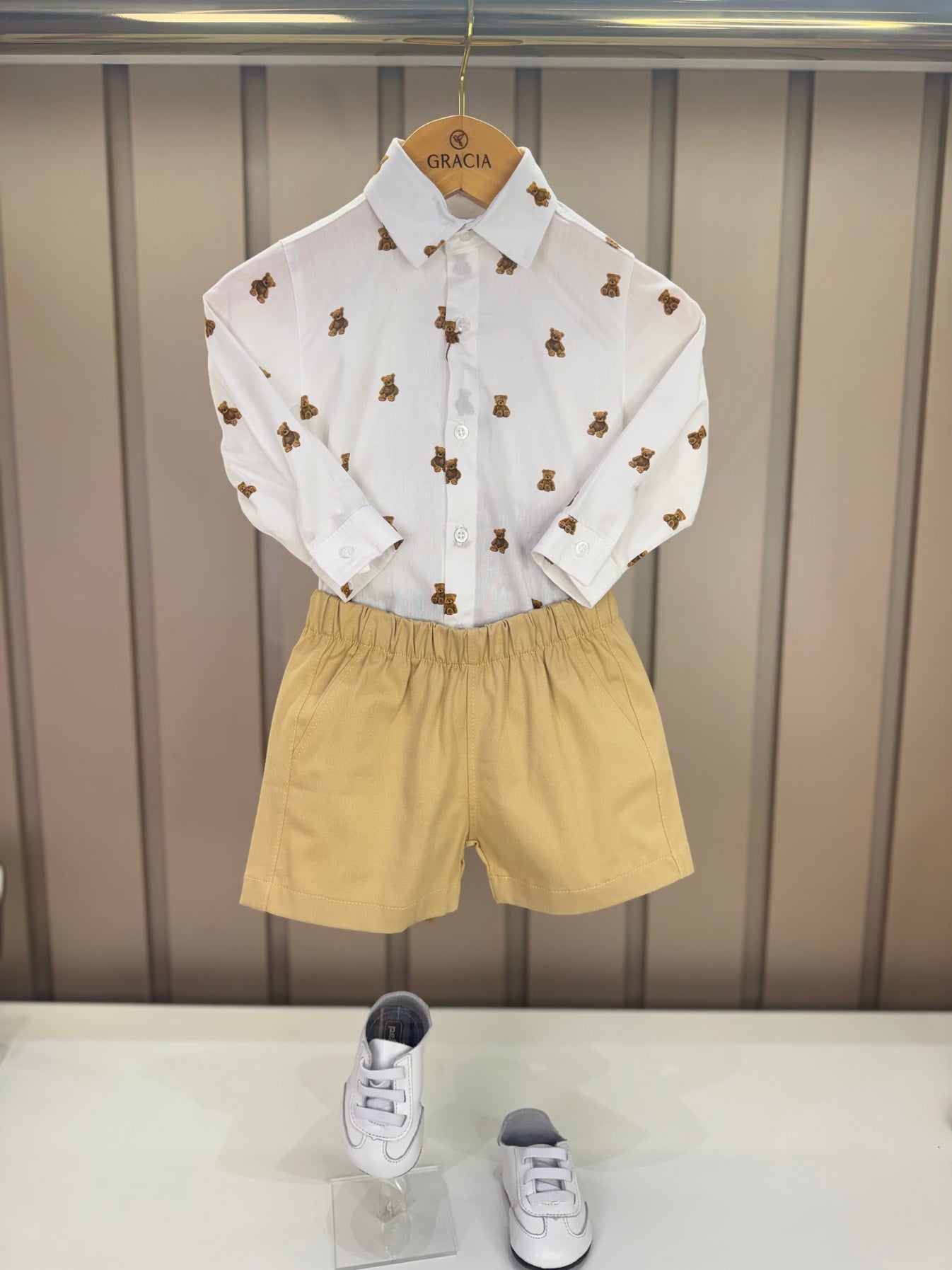 Camisa-body Bebê Tricoline Estampa Teddy ML - Dame