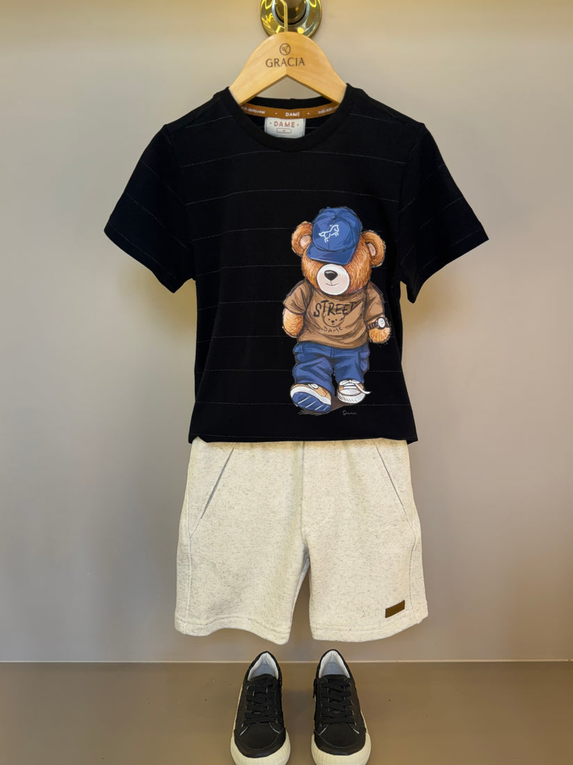 Bermuda Infantil Moletom Algodão Linho - Dame