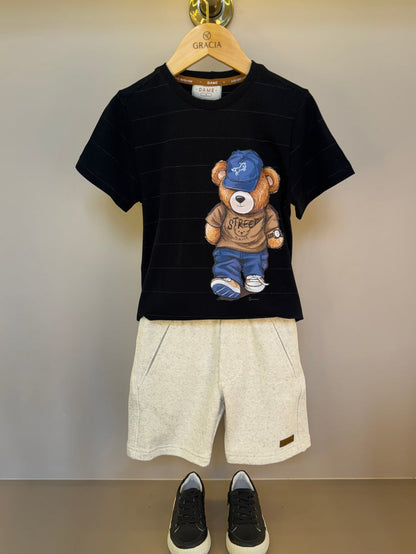 Bermuda Infantil Moletom Algodão Linho - Dame