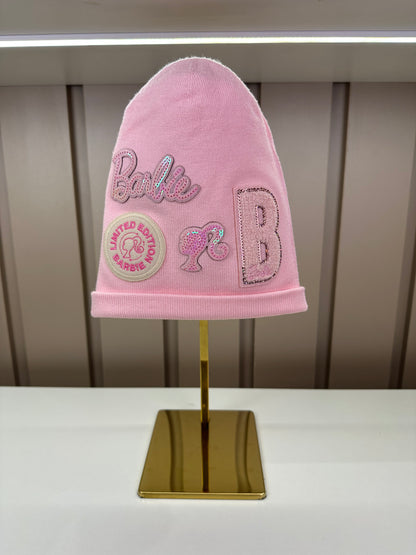 Touca Infantil Tricot Multipatches Barbie Sugar Rose - Pituchinhus