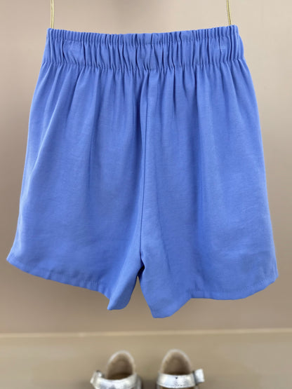 Conjunto Infantil Blusa com Alça e Short-Saia Azul Medio - Infanti