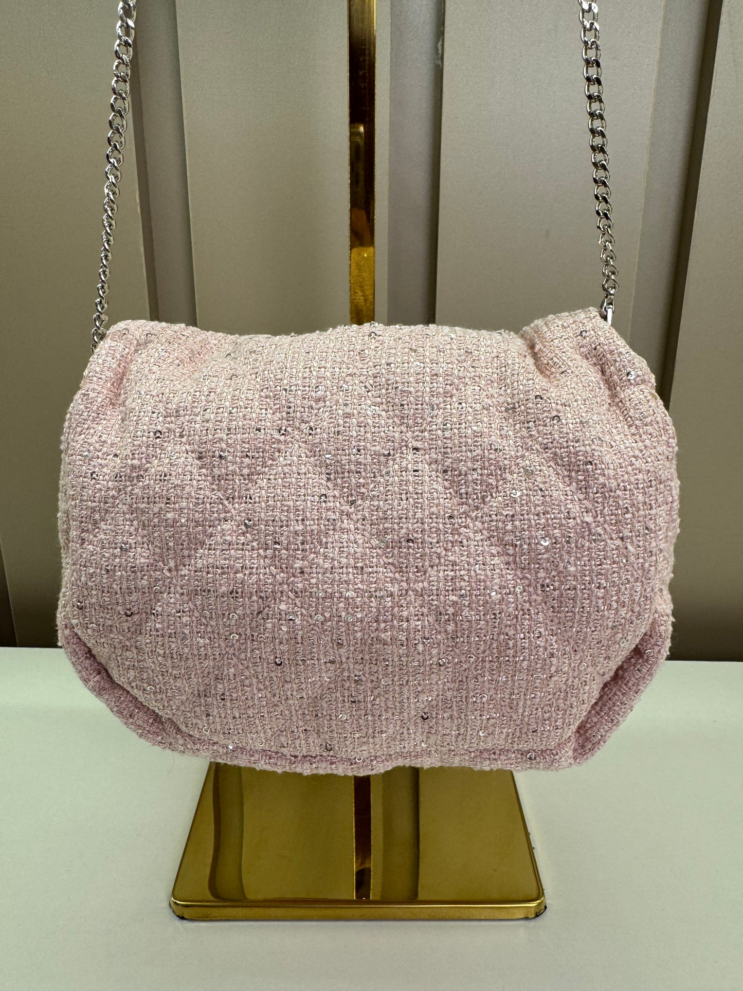 Bolsa Infantil Tweed Shine Rosa - Petit Cherie