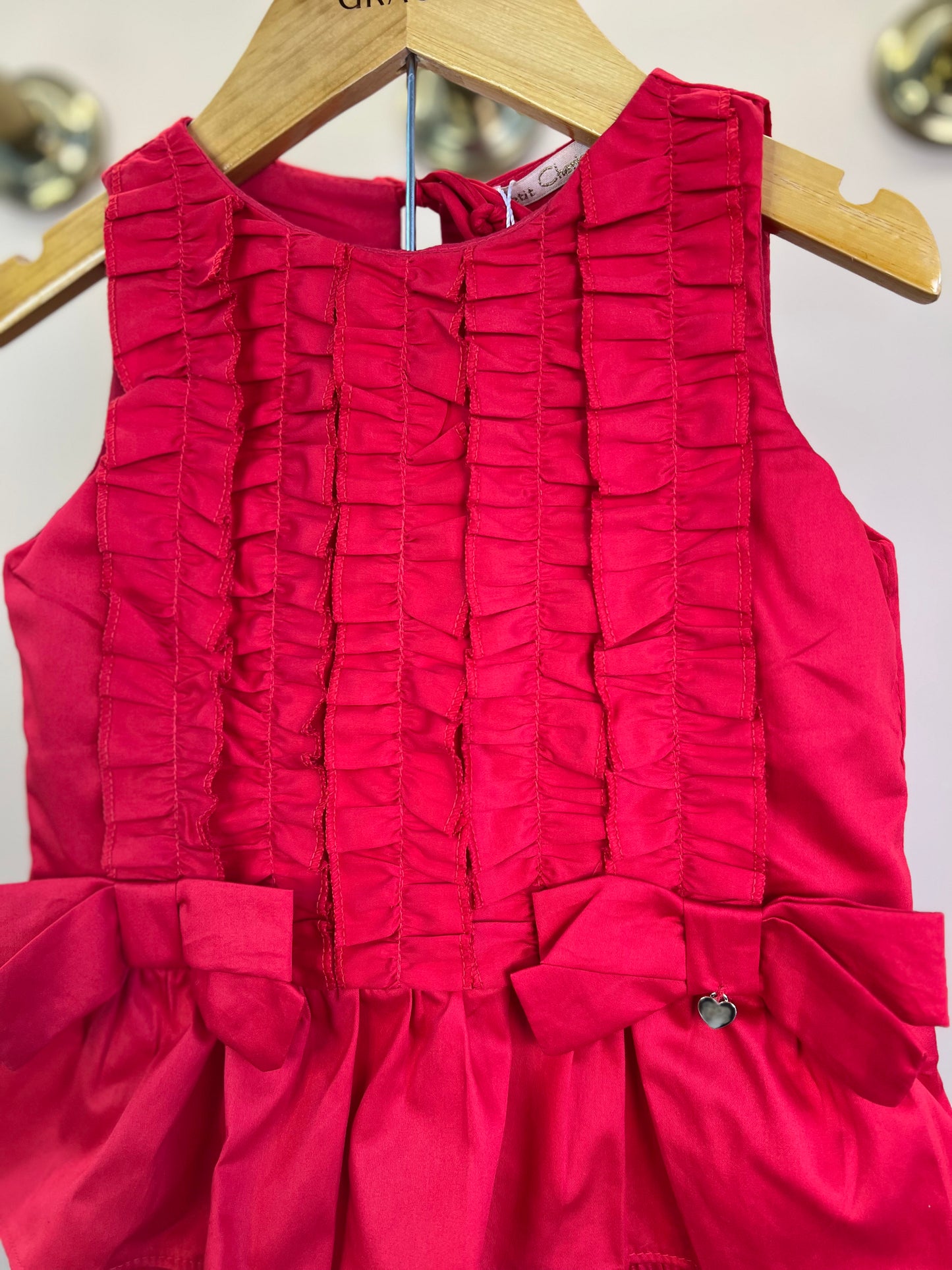 Conjunto Infantil Algodão Vermelho Blusa e Shorts Babados - Petit Cherie