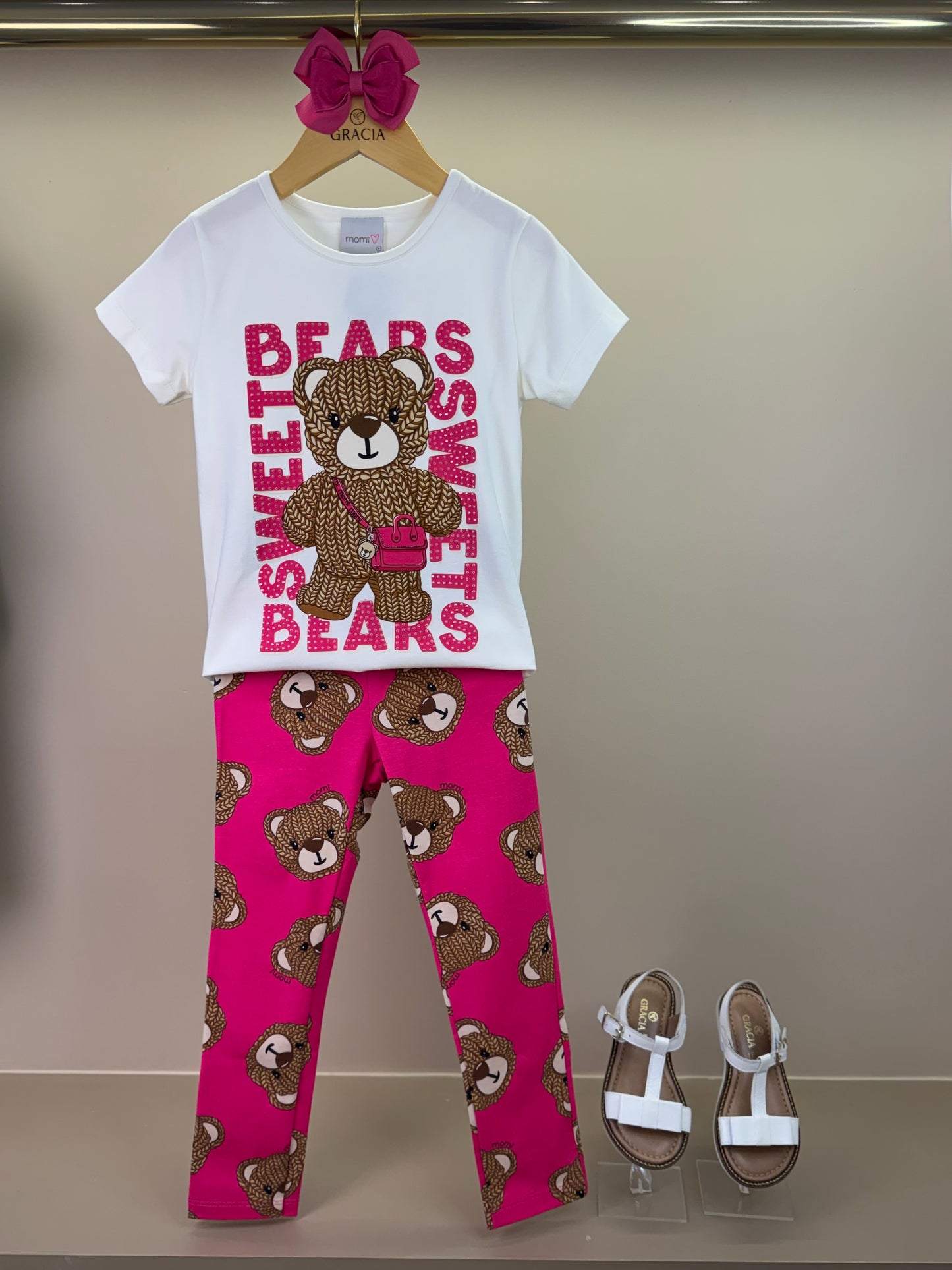 Conjunto Infantil Blusa Bears Sweets e Legging Estampa Bears - Momi
