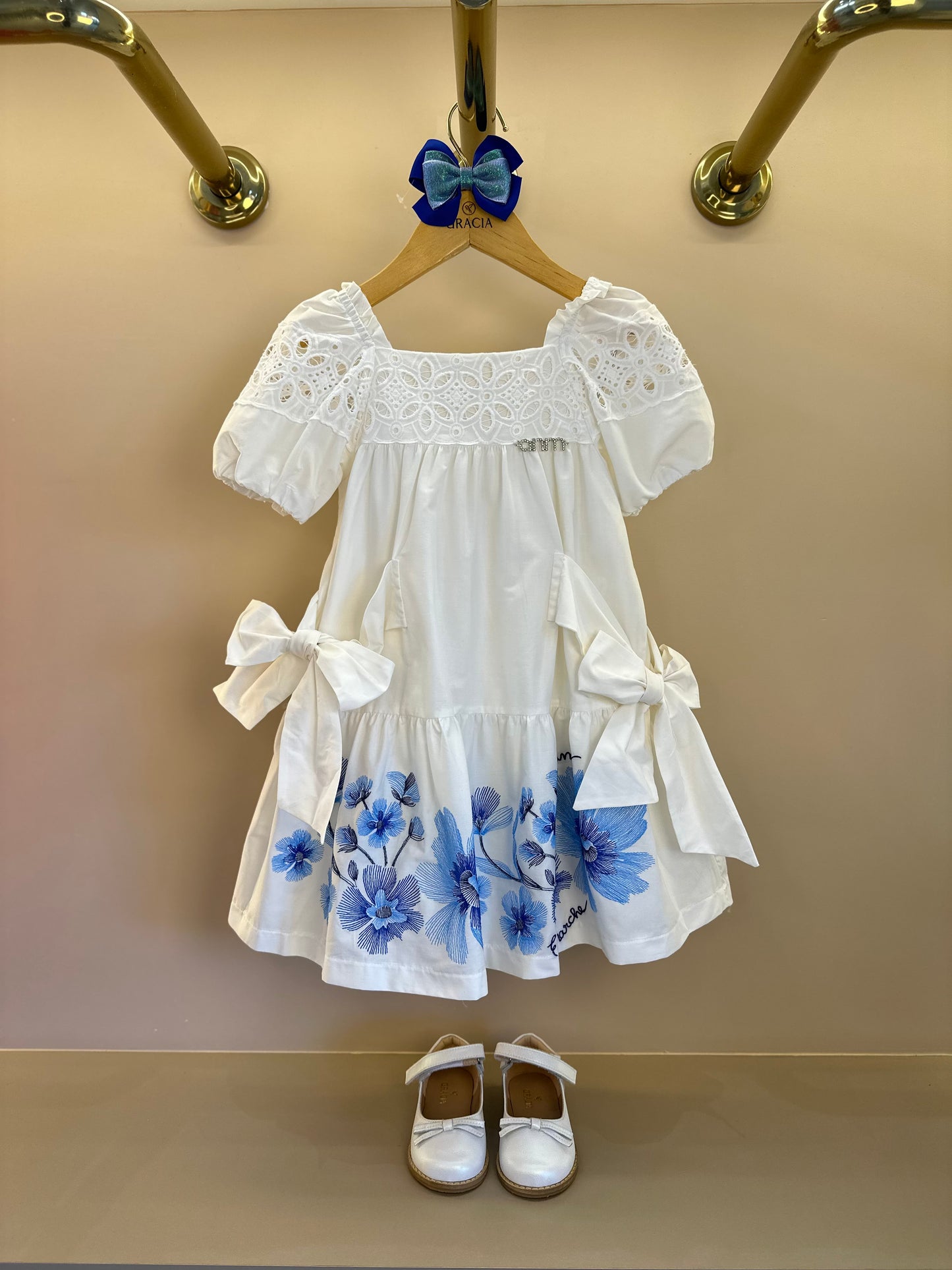 Vestido Infantil Flores Azuis - Animê