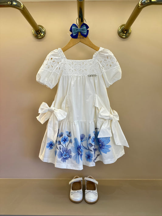 Vestido Infantil Flores Azuis - Animê