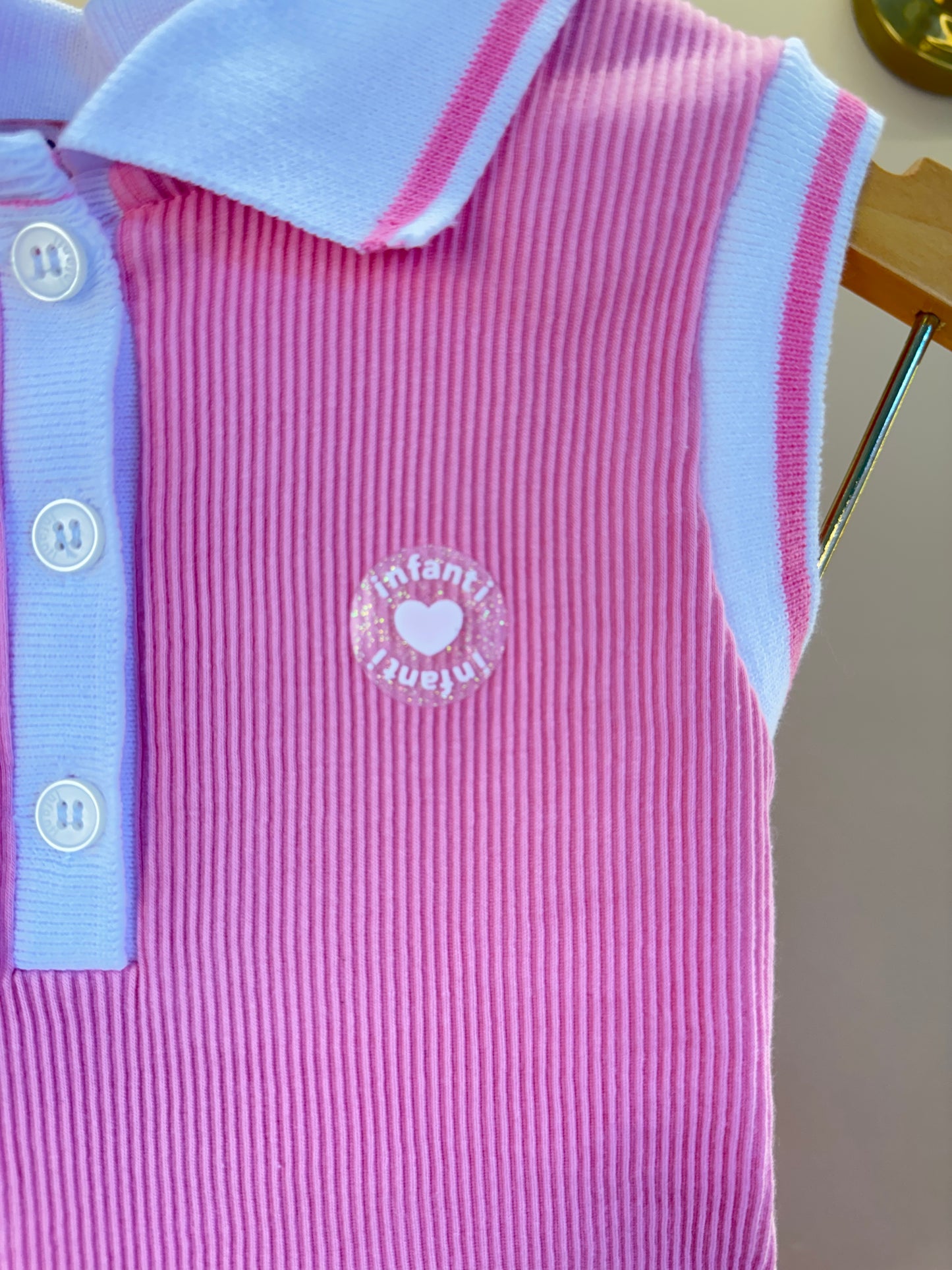 Vestido Infantil Gola Polo Rosa - Infanti