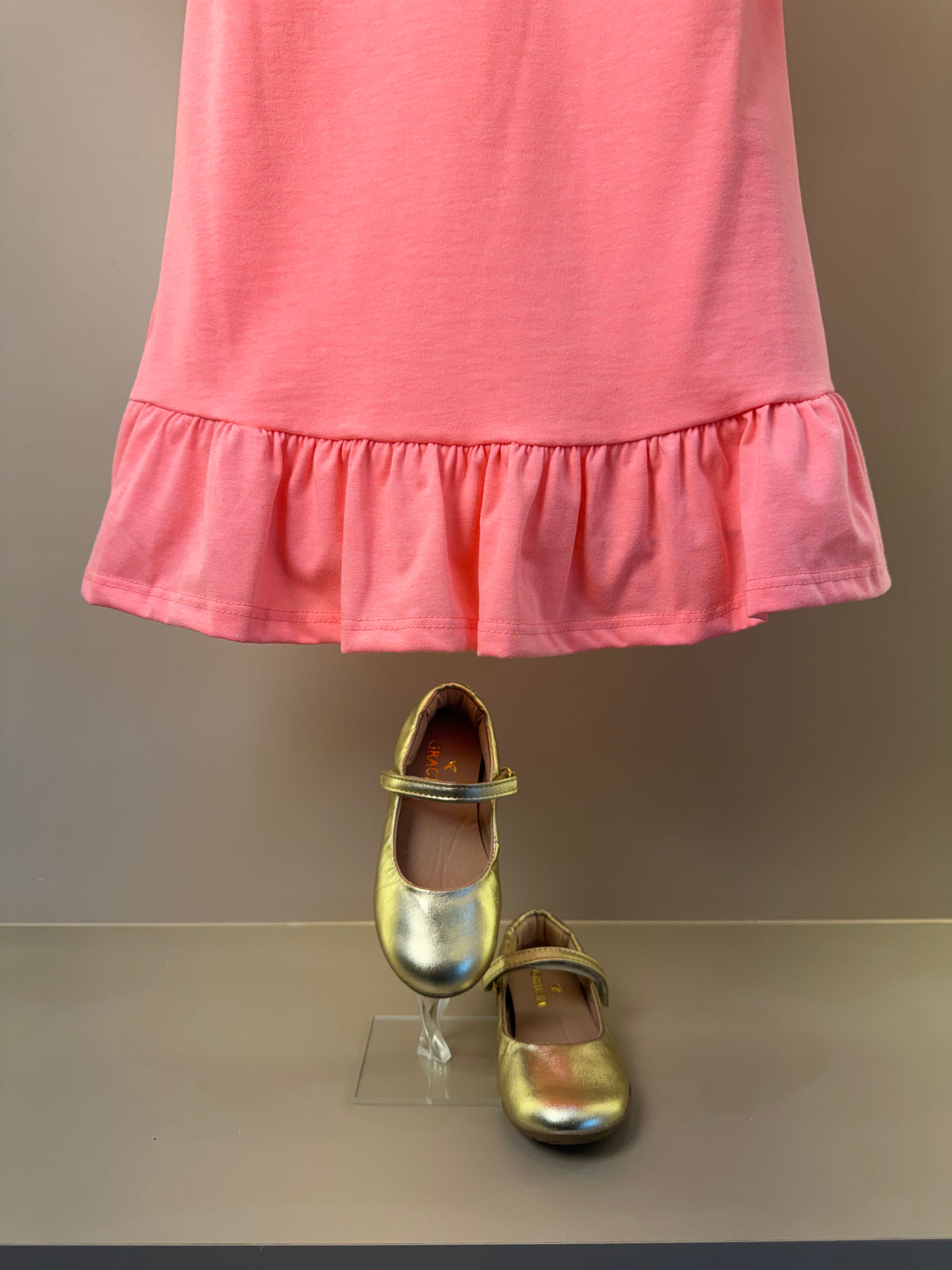 Vestido Infantil Rosa Neon Gatinha e Bolsinha Transversal Colorida - Infanti
