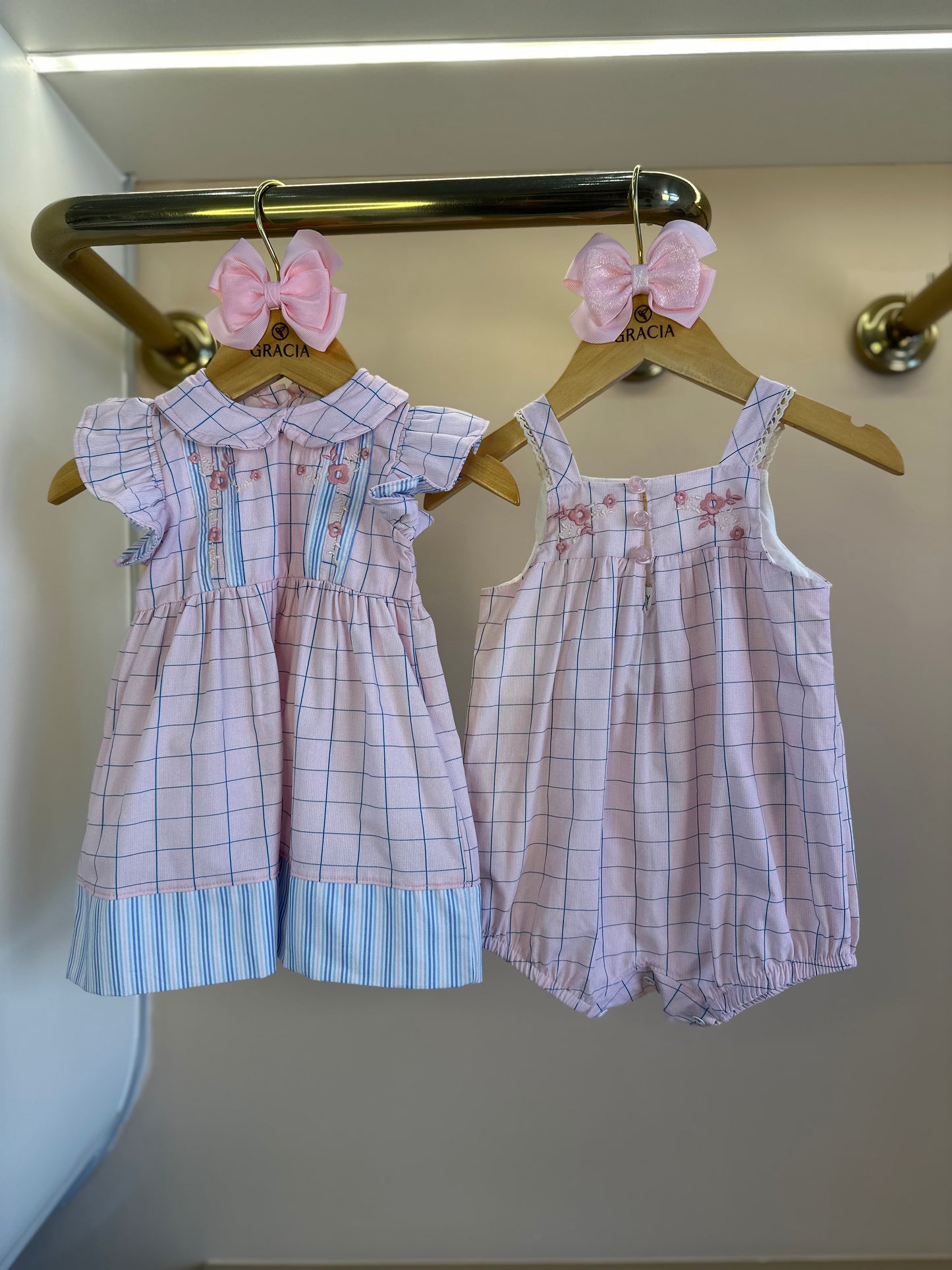 Vestido Bebê Algodão Bordado Golinha Rosa - Charpey