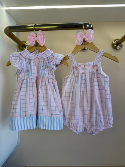 Vestido Bebê Algodão Bordado Golinha Rosa - Charpey