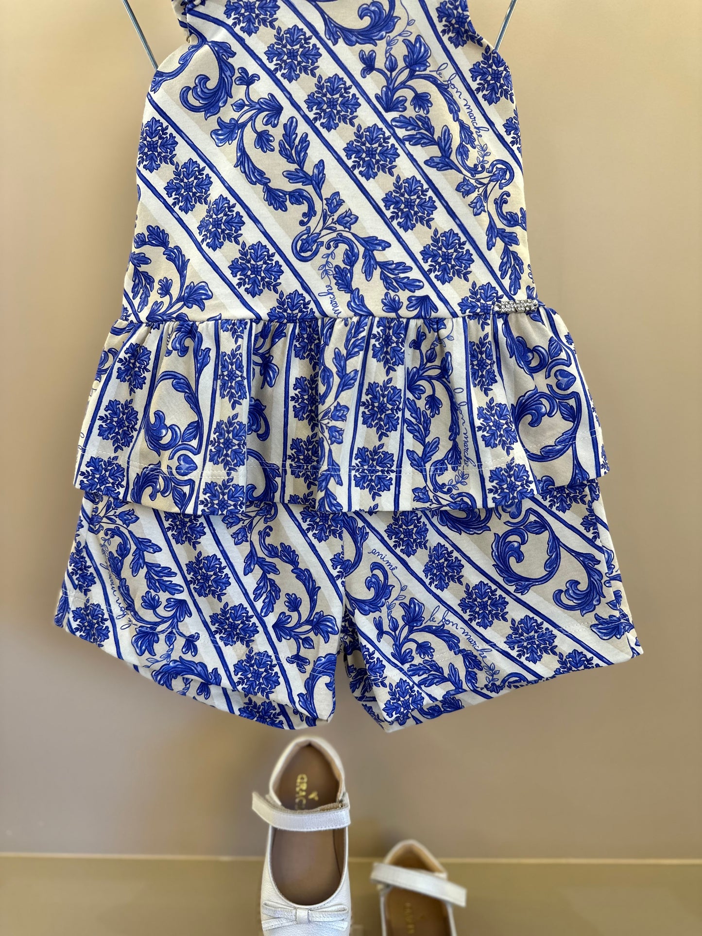 Conjunto Infantil Blusa Estampada DG Flores e Shorts DG Flores - Animê