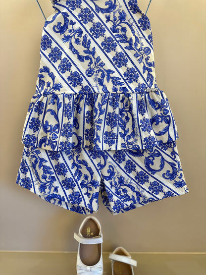 Conjunto Infantil Blusa Estampada DG Flores e Shorts DG Flores - Animê
