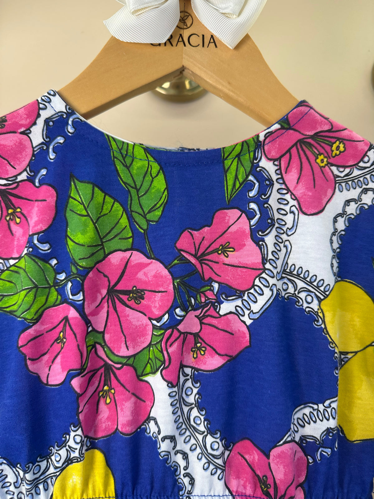 Vestido Infantil Estampa Primavera Floral e Limões - Animê