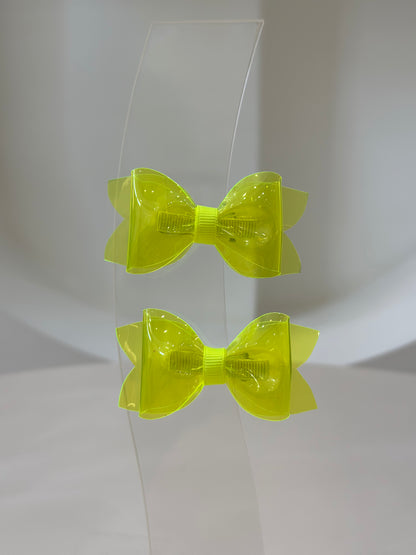 Prendedor Infantil Lais Neon Amarelo Fluor - Siri Kids