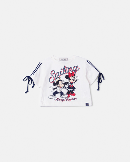 Conjunto Infantil Blusa Sailing e Shorts-saia Jeans Mickey & Minnie - Animê