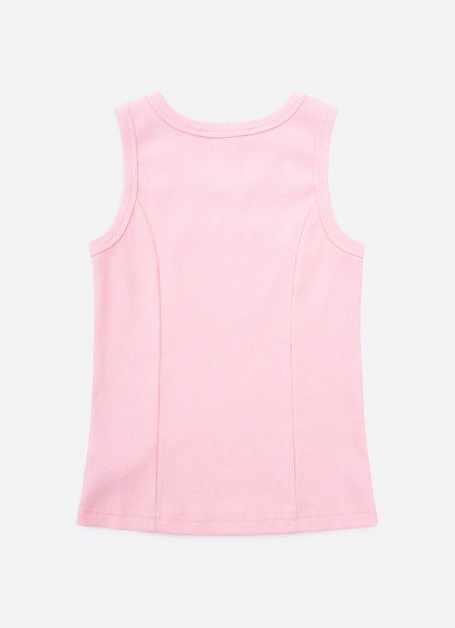 Conjunto Infantil Regata Patche Coração Barbie e Saia Sarja Pregas Patche Barbie Rosa Romântico - Pituchinhus