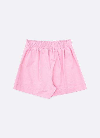 Conjunto Infantil Regata Patche Coração Barbie e Saia Sarja Pregas Patche Barbie Rosa Romântico - Pituchinhus