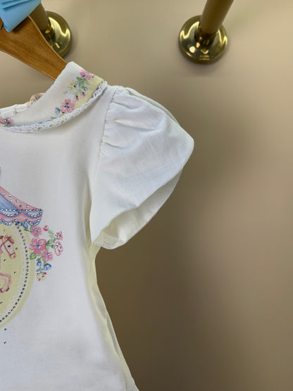 Conjunto Infantil Blusa Strass e Shorts Amarelo Estampa Florais - Petit Cherie