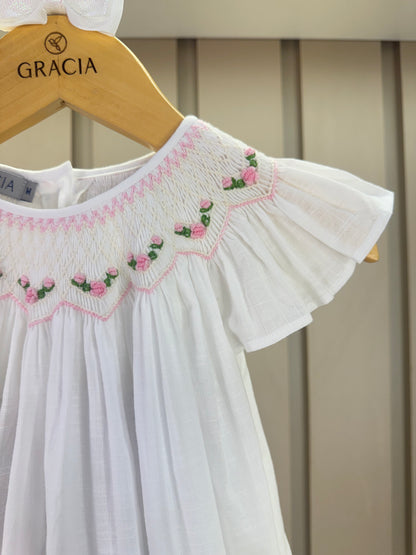 Batinha Bebê Algodão Bordado Serena Branca - Gracia