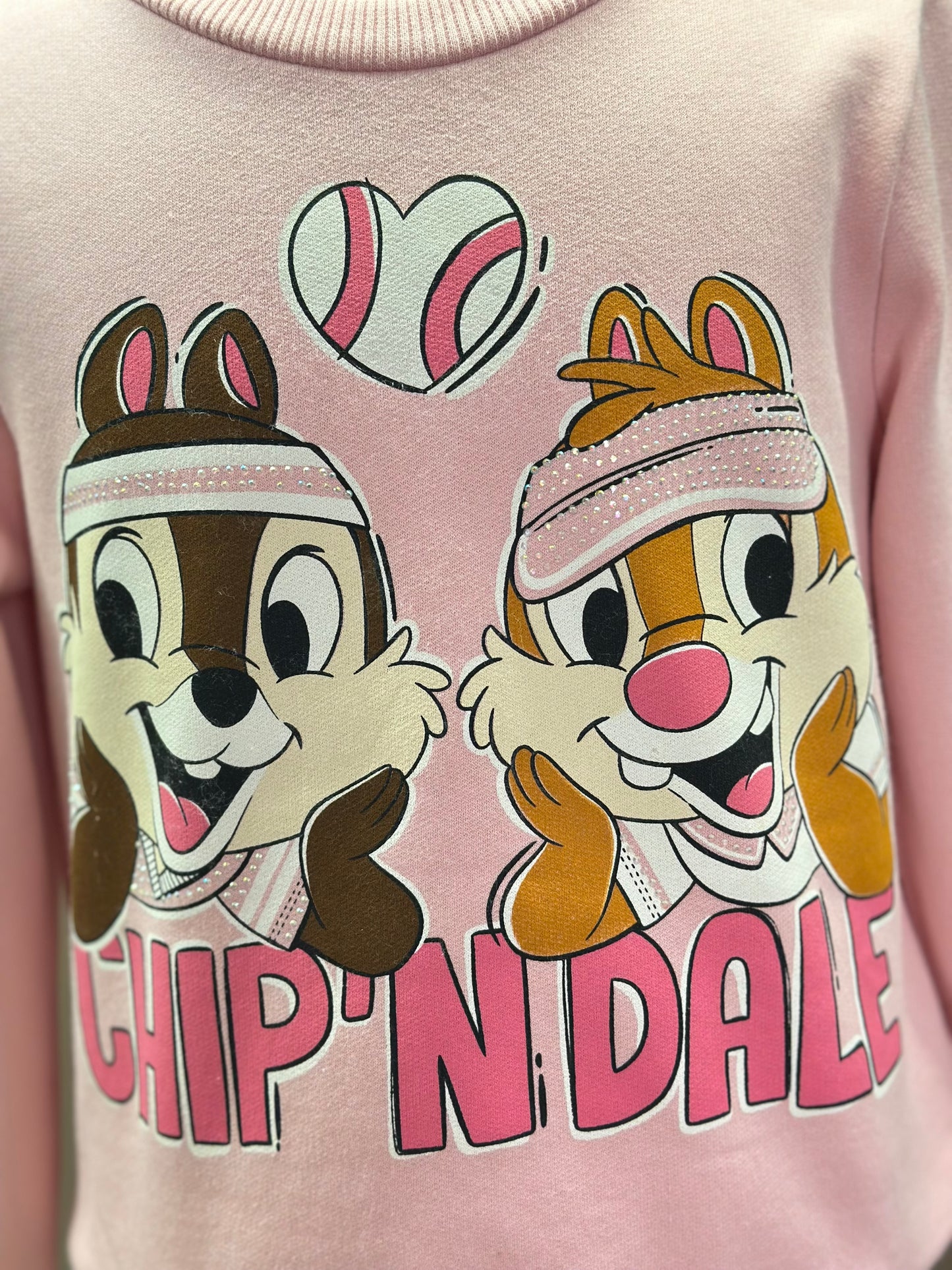 Conjunto Infantil Moletom Casaco Chip'N Dale e Calça Rosa Quartzo - Momi Mini