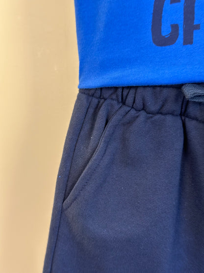Conjunto Infantil  Camiseta Azul Royal e Bermuda Marinho - Little Johnny