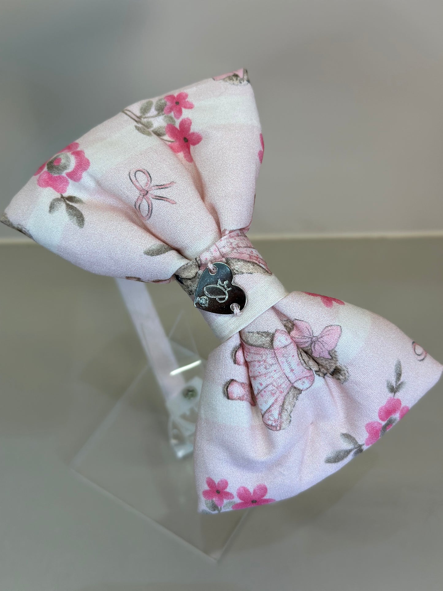 Arquinho Infantil Laço Puffer Flores & Ursinhas - Pituchinhus