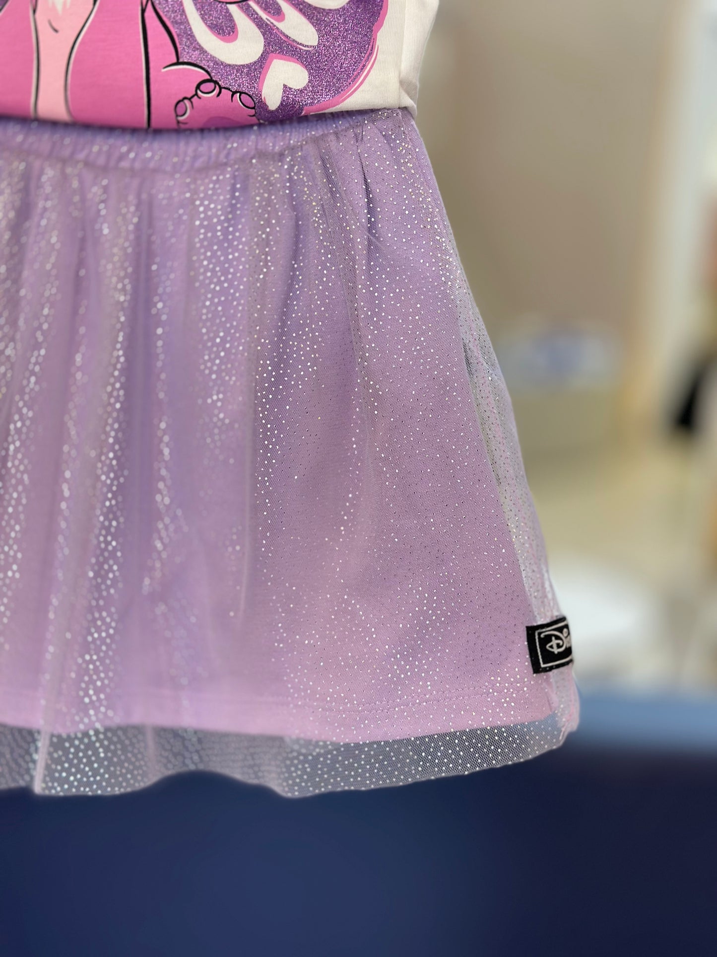 Conjunto Infantil Stitch Blusa e Saia de Tule Lilás - Momi