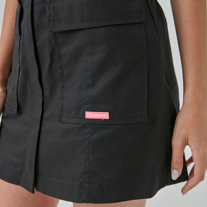 Vestido Teen Bolsos Cargo Preto - Two In PRÉ-VENDA