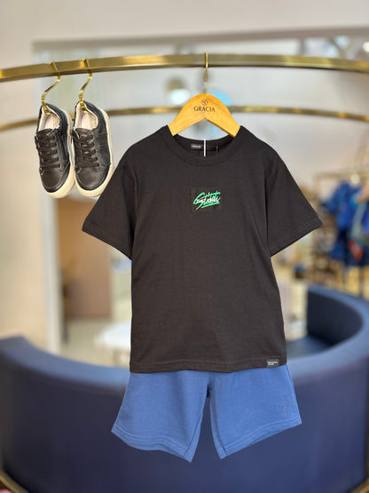 Conjunto Infantil T-Shirt Stitch e Bermuda Oceano - Youccie