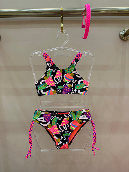 Biquíni Infantil Cropped Rose Est Cajú - Siri Kids