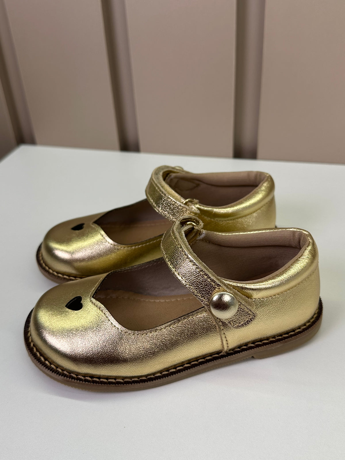 Sapato Infantil Couro Estela Dourado - Gracia
