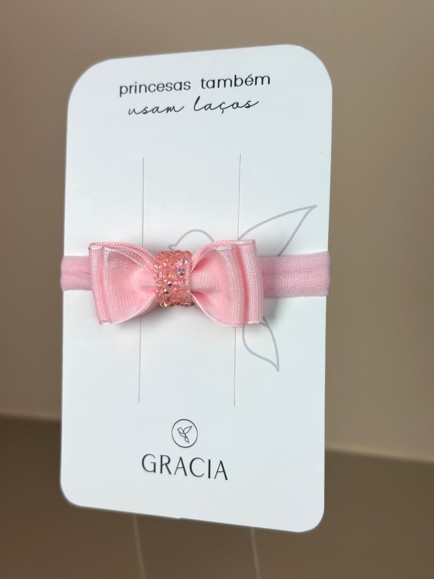 Faixinha Bebê Special Shine Organza Rosa Claro - Gracia