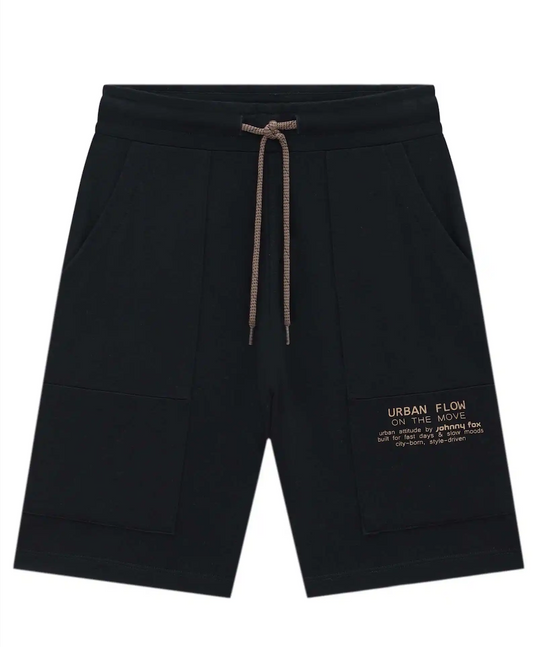 Bermuda Infantil Molevisco Urban Flow Preto - Little Johnny