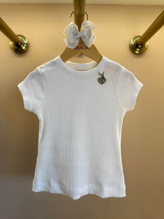 Blusa Infantil Essentials Canelada Off White - Animê