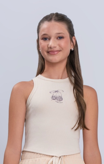 Regata Teen Malha Canelada Bege - Vanilla Cream - Pré Venda